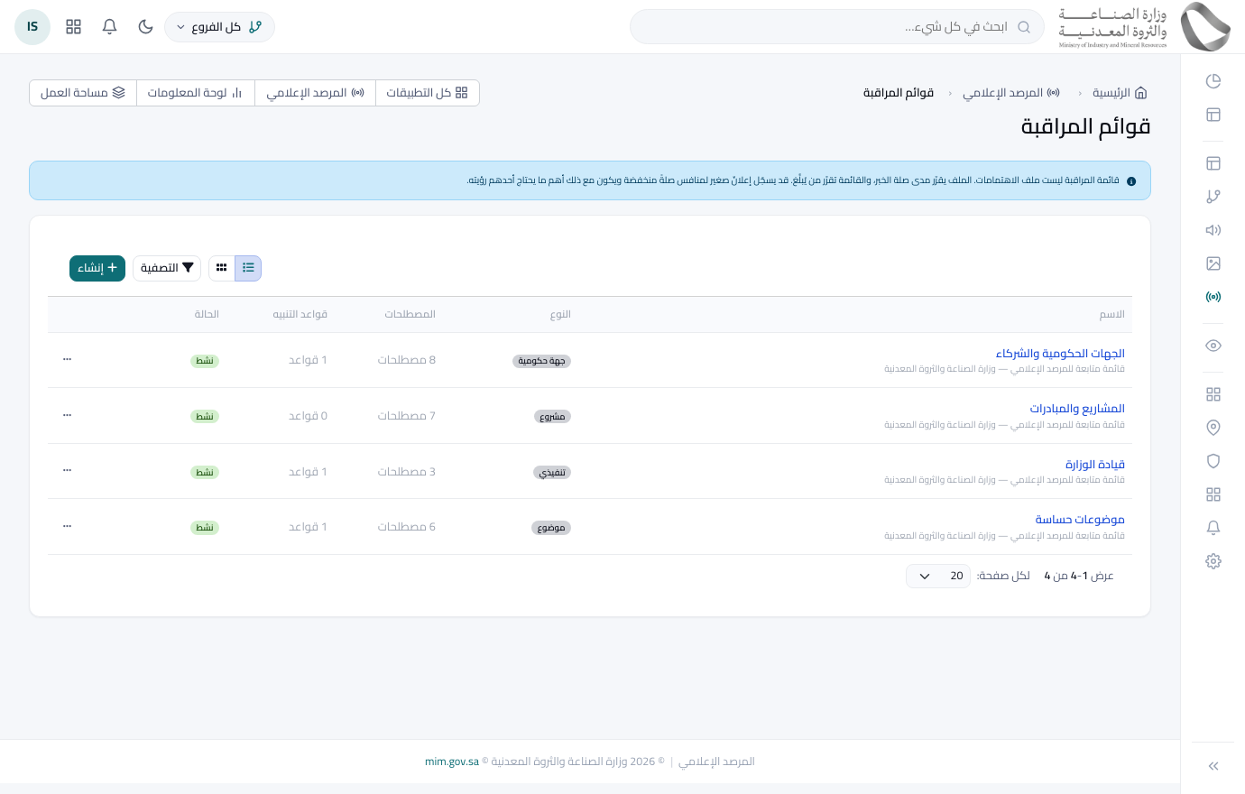 المرصد الإعلامي › قوائم المتابعة
